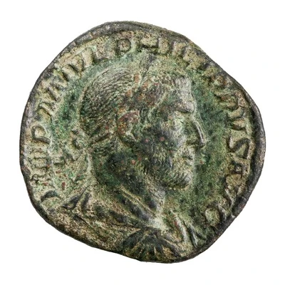 Sestertius - Philippus I FIDES MILITVM S C; Fides front