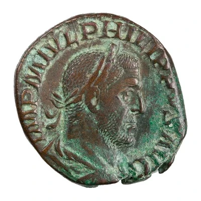 Sestertius - Philippus I P M TR P V COS III P P S C; Mars front