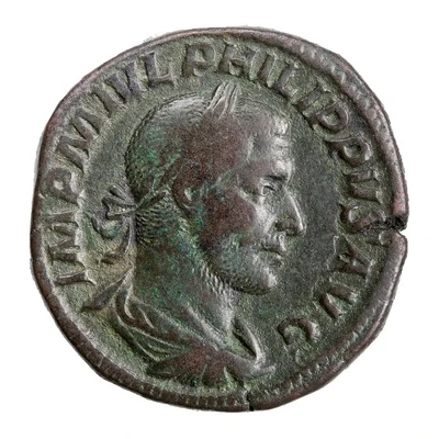 Sestertius - Philippus I VICTORIA AVG S C; Victory front