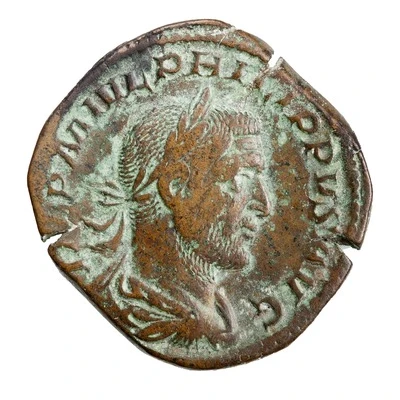 Sestertius - Philippus I VICTORIA AVG S C; Victory front