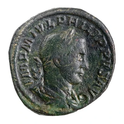 Sestertius - Philippus I VOTIS DECENNALIBVS S C front