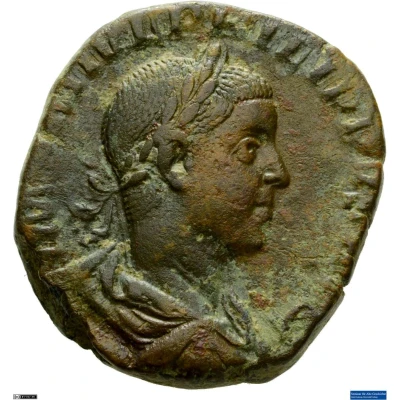 Sestertius - Philippus II PAX AETERNA S C; Pax front
