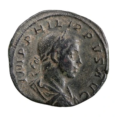 Sestertius - Philippus II PAX AETERNA S C; Pax front
