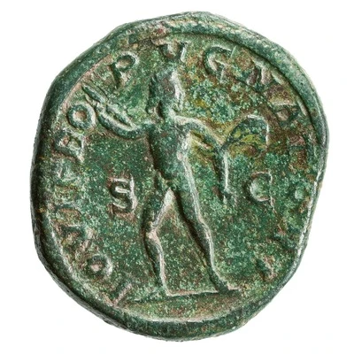 Sestertius - Severus Alexander IOVI PROPVGNATORI S C; Jupiter back