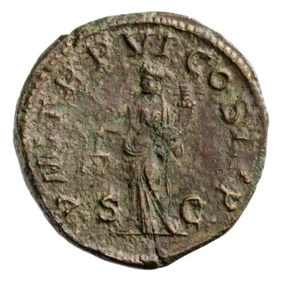 Sestertius - Severus Alexander P M TR P VI COS II P P S C; Aequitas back