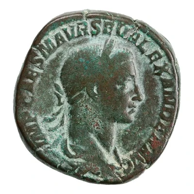 Sestertius - Severus Alexander P M TR P VI COS II P P S C; Annona front