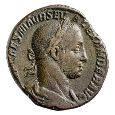 Sestertius - Severus Alexander P M TR P VII COS II P P S C; Pax front