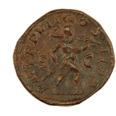 Sestertius - Severus Alexander P M TR P VII COS II P P S C; Romulus back