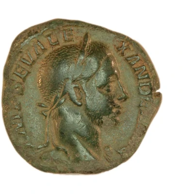 Sestertius - Severus Alexander P M TR P VII COS II P P S C; Romulus front