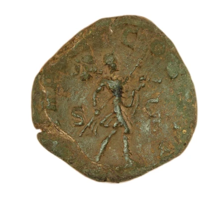 Sestertius - Severus Alexander P M TR P VII COS II P P S C; Romulus back