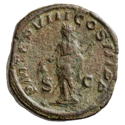 Sestertius - Severus Alexander P M TR P VIII COS III P P S C; Libertas back