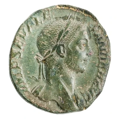 Sestertius - Severus Alexander P M TR P VIII COS III P P S C; Mars and Virtus front