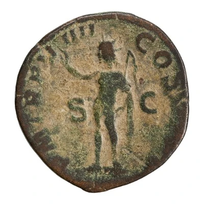 Sestertius - Severus Alexander P M TR P VIIII COS III P P S C; Sol back
