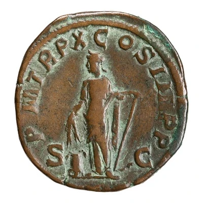 Sestertius - Severus Alexander P M TR P X COS III P P S C; Annona back