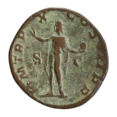 Sestertius - Severus Alexander P M TR P X COS III P P S C; Sol back