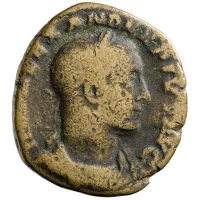 Sestertius - Severus Alexander P M TR P X COS III P P S C; Sol front