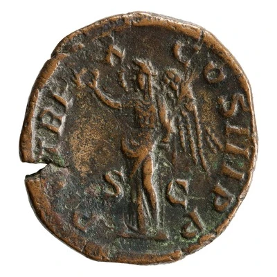 Sestertius - Severus Alexander P M TR P X COS III P P S C; Victory back
