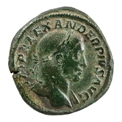 Sestertius - Severus Alexander P M TR P XI COS III P P S C; Sol front