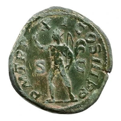 Sestertius - Severus Alexander P M TR P XI COS III P P S C; Sol back