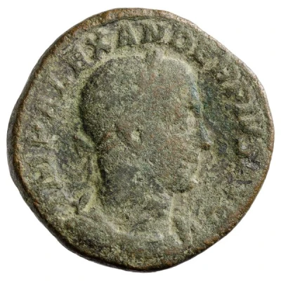 Sestertius - Severus Alexander P M TR P XII COS III P P S C; Sol front