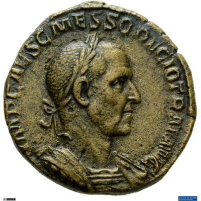 Sestertius - Trajan Decius EXERCITVS INLVRICVS S C; Fides front