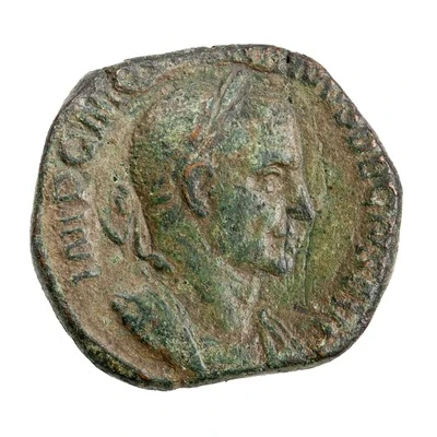 Sestertius - Trajan Decius GENIVS EXERC ILLVRICIANI S C; Genius front