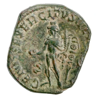 Sestertius - Trajan Decius GENIVS EXERCITVS ILLVRICIANI S C; Genius back