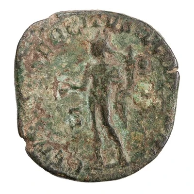 Sestertius - Trajan Decius GENIVS EXERCITVS ILLVRICIANI S C; Genius back