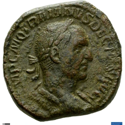 Sestertius - Trajan Decius PAX AVGVSTI S C; Pax front