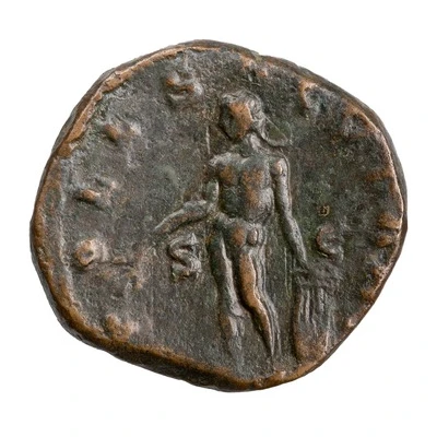 Sestertius - Trebonianus Gallus APOLL SALVTARI S C; Apollo back
