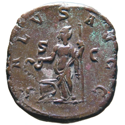 Sestertius - Trebonianus Gallus SALVS AVGG S C; Salus back