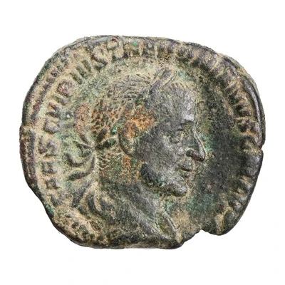 Sestertius - Trebonianus Gallus VIRTVS AVGG S C; Virtus front