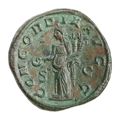 Sestertius - Volusianus CONCORDIA AVGG S C; Concordia back