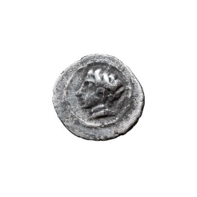 Silver 1 As Necklaced male head series 301 BC - 206 BC front