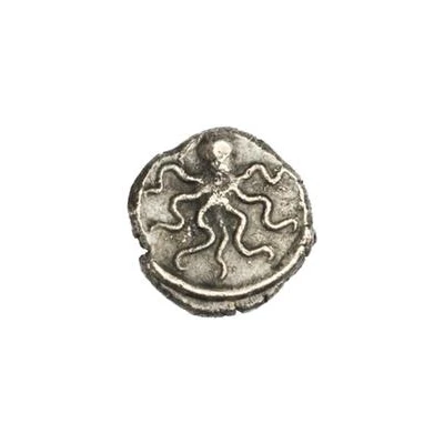 Silver 1 As Octopus series: seven tentacles 450 BC - 401 BC front