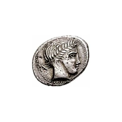 Silver 5 Asses Male head; blank 325 BC - 301 BC front