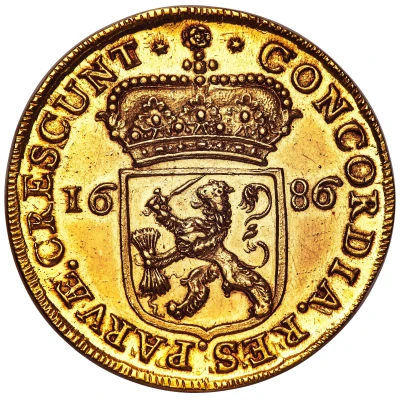 Silver ducat or Rijksdaalder Gold pattern; weight of 10 ducats back