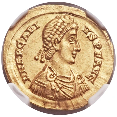 Solidus - Arcadius VICTORIA AVGGG; Mediolanum front