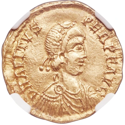 Solidus - Avitus VICTORIA AVGGG; Arelate front