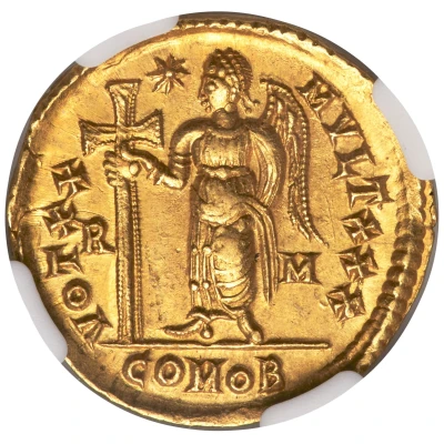 Solidus - Galla Placidia VOT XX MVLT XXX; Rome back