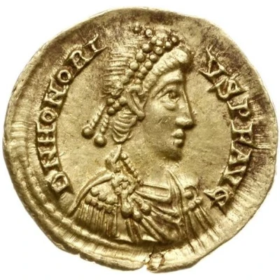 Solidus - Honorius VICTORIA AVGGG; Ravenna front