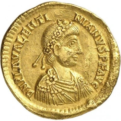 Solidus - Valentinian III VICTORIA AVGGG; Ravenna front