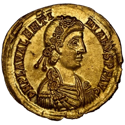 Solidus - Valentinian III VICTORIA AVGGG; Ravenna front