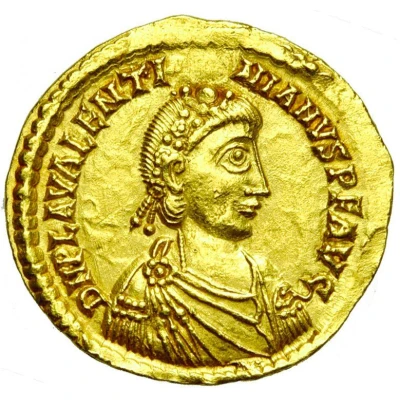 Solidus - Valentinian III VICTORIA AVGGG; Rome front