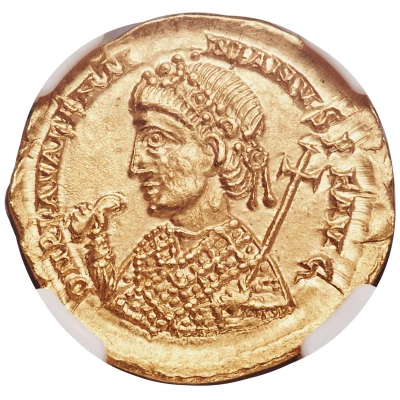 Solidus - Valentinian III VOT X MVLT XX; Rome front