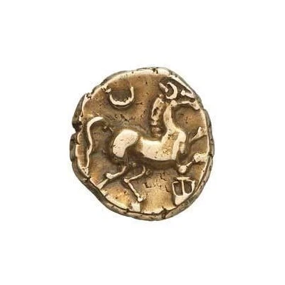 Stater of Vercingetorix horse facing right; crescent and amphora 53 BC - 52 BC back