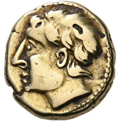 Stater with two lyres horse facing left 75 BC - 51 BC front