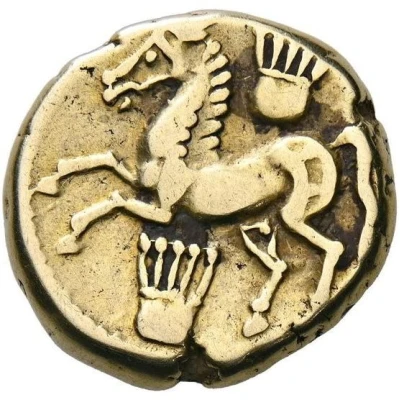 Stater with two lyres horse facing left 75 BC - 51 BC back