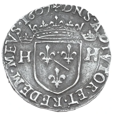 Teston - Henry II 3rd type back