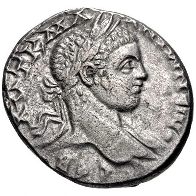 Tetradrachm - Elagabalus ΔΗΜΑΡΧ ΕΞ ΥΠΑΤΟϹ ΤΟ Β Δ Ε front